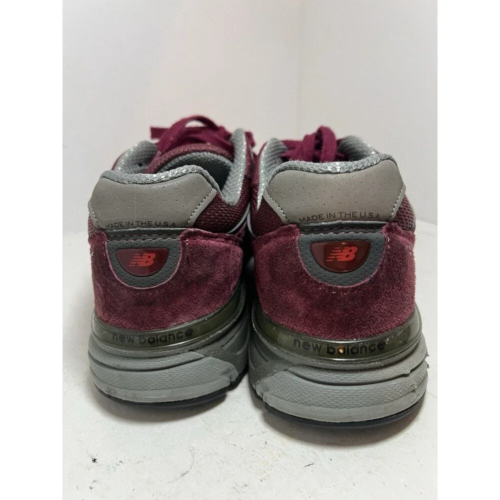New Balance Shoes Mens 7.5 990v4 Burgundy Grey Sneakers Made in USA M990BU4 - Picture 4 of 11